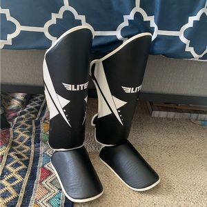 Elite Shin and Foot Guards for Sparring Martial Arts Size Medium Unisex